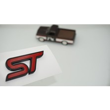 Dk Tuning St Logo Siyah Kırmızı Bagaj Arma Amblem Ford ile Uyumlu