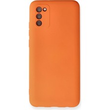  Samsung Galaxy A02S Kılıf Nano Içi Kadife Silikon - Turuncu Nemere