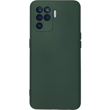  Oppo Reno 5 Lite Kılıf Nano Içi Kadife Silikon - Koyu Yeşil Nemere