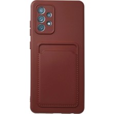  Samsung Galaxy A72 Kılıf Kelvin Kartvizitli Silikon - Bordo Nemere