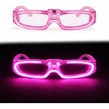 Pembe LED Işıklı Parti Gözlüğü 3 Modlu – Glow &amp; Gece Eğlence Gözlüğü