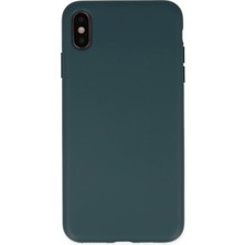  iPhone Xs Max Kılıf Nano Içi Kadife Silikon - Koyu Yeşil Nemere