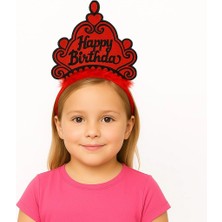 Kırmızı Happy Birthday Prenses Tacı – Doğum Günü Taç Aksesuarı