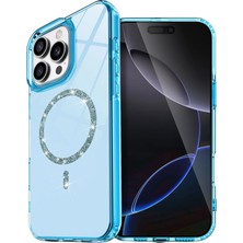  Apple iPhone 15 Pro Max Live Diamond Magsafe Kapak - Mavi Nemere