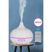 MegaSepet Mey Ithalat® Aroma Difüzör Gece Işığı 7 LED Nemlendirici Kumandalı 550 ml Buhar Makinesi