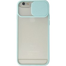  iPhone 6 Kılıf Palm Buzlu Kamera Sürgülü Silikon - Turkuaz Nemere