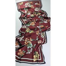 Miorel Scarfs Sarmaşık Çiçek Desen Vual Ipek Şal Fular Silk Scarfs Shawl Hijab