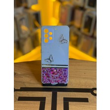 Avcı Teknoloji Market Samsung A23 4g Uyumlu Kelebek Figürlü Simli Parlak Telefon Kılıfı