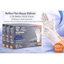 Flex Beyaz Eldiven L/xl Beden 100’LÜ 5 Kutu Pudrasız Lateks Içermez Tek Kullanımlık Ep