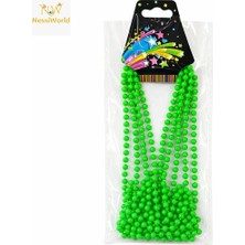 MegaSepet Mey Ithalat® Neon Yeşil Boncuk Kolye 80 cm – Retro 80’ler 90’lar Parti Aksesuarı
