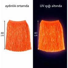 MegaSepet Mey Ithalat® Neon Turuncu Hawaii Parti Eteği 40 cm