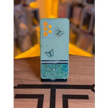 Avcı Teknoloji Market Samsun A23 4g Uyumlu Kelebek Figürlü Simli Parlak Telefon Kılıfı