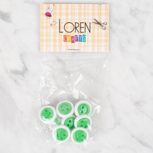 Nemere Loren Crafts 8 Li Yeşil Gülen Yüz Düğme - 638