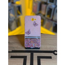 Avcı Teknoloji Market Samsung J7 Prime Uyumlu Kelebek Figürlü Simli Parlak Telefon Kılıfı