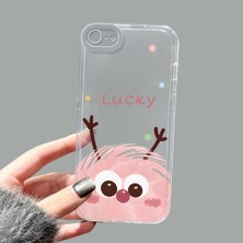 Ucuc iPhone 7/8/se 2020 2022 Kamera Korumalı Anti-Darbe Estetik Baskı Desenli Şeffaf Silikon Kılıf