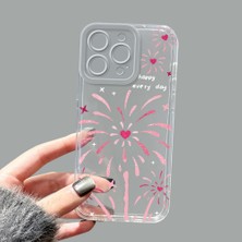 Ucuc iPhone 15 Pro Max Kamera Korumalı Anti-Darbe Estetik Baskı Desenli Şeffaf Silikon Kılıf