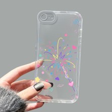 Ucuc iPhone 7/8/se 2020 2022 Kamera Korumalı Anti-Darbe Estetik Baskı Desenli Şeffaf Silikon Kılıf