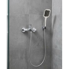 MegaSepet Mey Ithalat® Siyah Duş Seti El Duşu Başlığı Spiral Hortum Dayanıklı Banyo Duş Aksesuarı