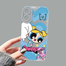 Ucuc iPhone 16 Kamera Korumalı Anti-Darbe Estetik Baskı Desenli Şeffaf Silikon Kılıf