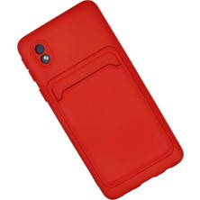  Samsung Galaxy A01 Core Kılıf Kelvin Kartvizitli Silikon - Kırmızı Nemere