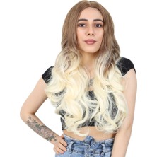 Decostyle Yoğun Dalgalı Fiber Sen Uzun Perçemsiz Peruk / Balköpüğü / Platin Ombreli