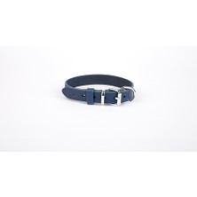 Decostyle Deri El Yapımı Köpek Boyun Tasması 2X30-35 cm Mavi