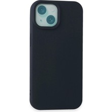  iPhone 15 Plus Kılıf Nano Içi Kadife Silikon - Lacivert Nemere