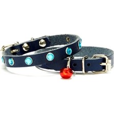 Decostyle Taşlı Kedi ve Yavru Köpek Tasması 1*23 cm Mavi Medium