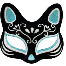 Decostyle Siyah Renk Süet Kaplama Üzeri Gümüş Mavi Simli Kedi Maskesi 17X14 cm