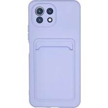  Xiaomi Mi 11 Kılıf Kelvin Kartvizitli Silikon - Lila Nemere