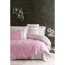 Decostyle Nakışlı Çift Kişilik Saten Nev Takımı Niobe Pembe