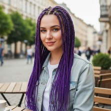 Decostyle Afrika Örgüsü ve Rasta Için Sen / Mor