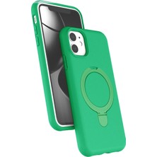  Apple iPhone 11 Regal Magsafe Standlı Kapak - Yeşil Nemere