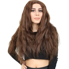 Decostyle Kabarık Dalgalı Uzun Fiber Sen Peruk / Kahve Karamel