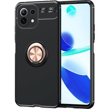  Xiaomi Mi 11 Lite Kılıf Range Yüzüklü Silikon - Siyah-Gold Nemere