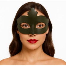 Decostyle Haki Yeşil Renk Masquerade Kostüm Partisi Venedik B Maskesi