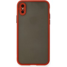  iPhone x Kılıf Montreal Silikon Kapak - Kırmızı Nemere