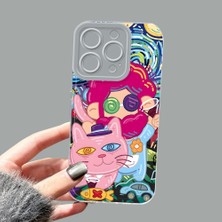 Ucuc iPhone 15 Pro Kamera Korumalı Anti-Darbe Estetik Baskı Desenli Şeffaf Silikon Kılıf