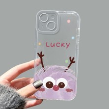 Ucuc iPhone 13 Kamera Korumalı Anti-Darbe Estetik Baskı Desenli Şeffaf Silikon Kılıf