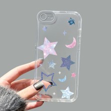 Ucuc iPhone 7/8/se 2020 2022 Kamera Korumalı Anti-Darbe Estetik Baskı Desenli Şeffaf Silikon Kılıf