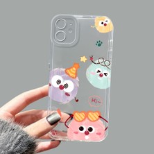 Ucuc iPhone 11 Kamera Korumalı Anti-Darbe Estetik Baskı Desenli Şeffaf Silikon Kılıf
