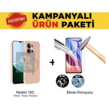 Mobify Redmi 15C Pastel Renkli Magsafe Kılıf ve Ekran Koruyuculu Ekonomik Paket
