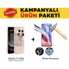 Royal Case Xiaomi 14 Ultra Renkli Magsafe Kılıf ve Temperli Ekran Koruyucu Içerikli Ekonomik Koruma Paketi