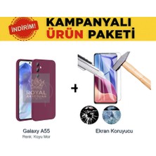 Mobify Samsung Galaxy A55 Pastel Renkli Magsafe Kılıf ve Ekran Koruyuculu Ekonomik Paket