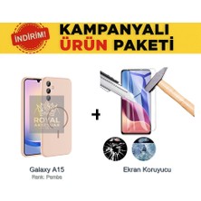 Mobify Samsung Galaxy A15 Pastel Renkli Magsafe Kılıf ve Ekran Koruyuculu Ekonomik Paket