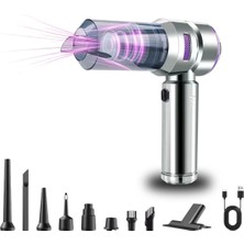 Calperia 9 Farklı Uçlu Kablosuz Şarjlı Araç Içi Süpürge – Wireless Destekli, Güçlü Emiş, Taşınabilir Pratik Araç Temizleyici (5047)