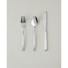 English Home Stripes Paslanmaz Çelik Çatal Kaşık Bıçak Tk. 18 Parça 6 Kişilik Silver