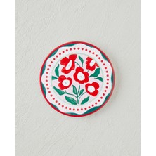 English Home Bright Parade Seramik Bardak Altlığı 10 cm Kırmızı - Yeşil