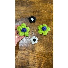 Gönülden Tasarım Örme Triko 4 Lşü Çiçek Aplike Set