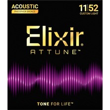 Elixir 11-52 Attune Fosfor Bronz Akustik Gitar Teli